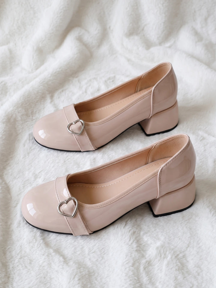 Amelotte Nude Patent Mary Jane Heels
