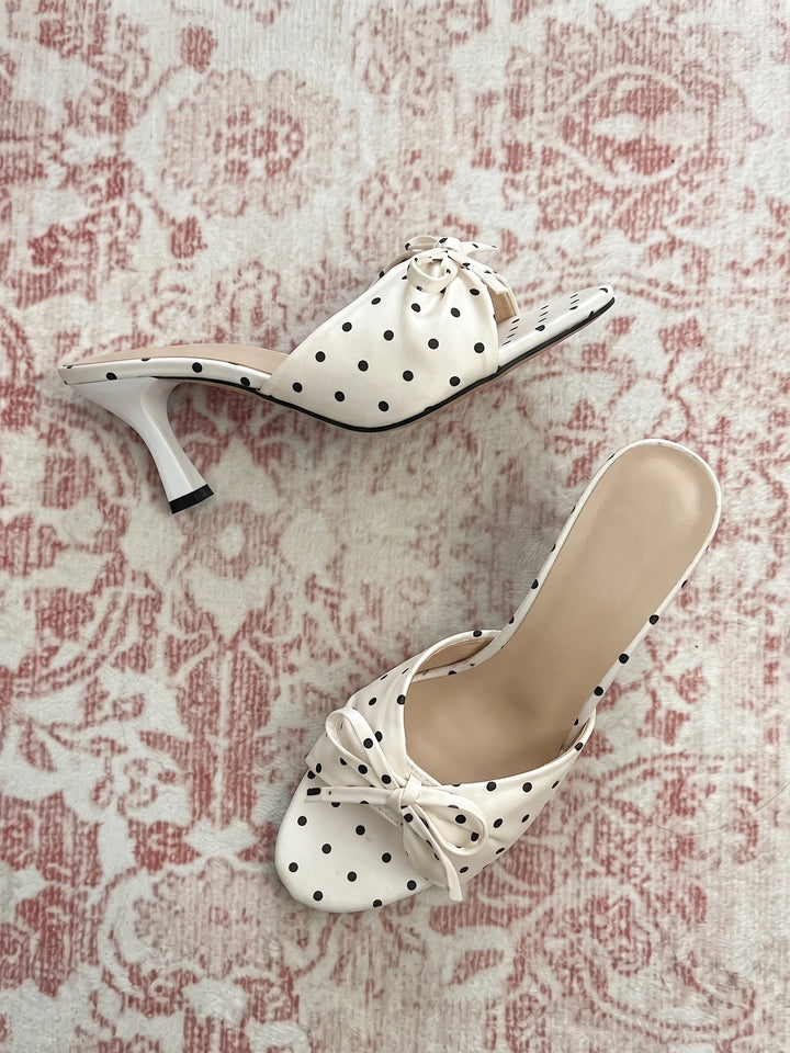 Noemie Polka Dot Bow Mules