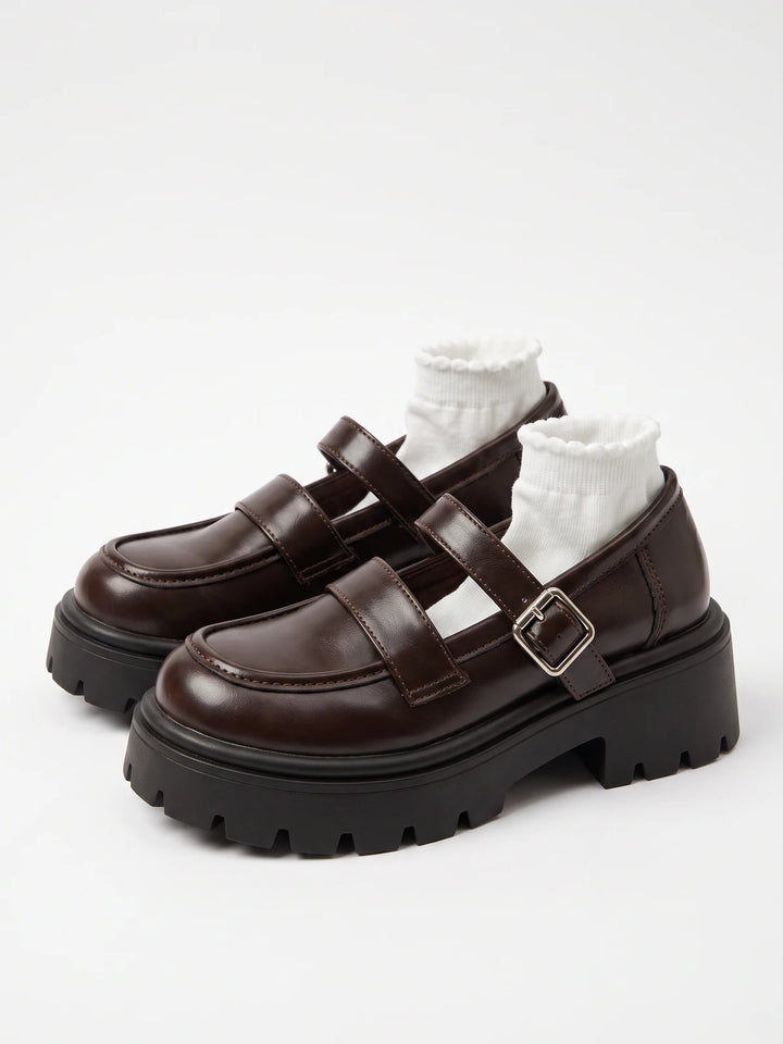 Viollette Lug Sole Mary Jane Shoes