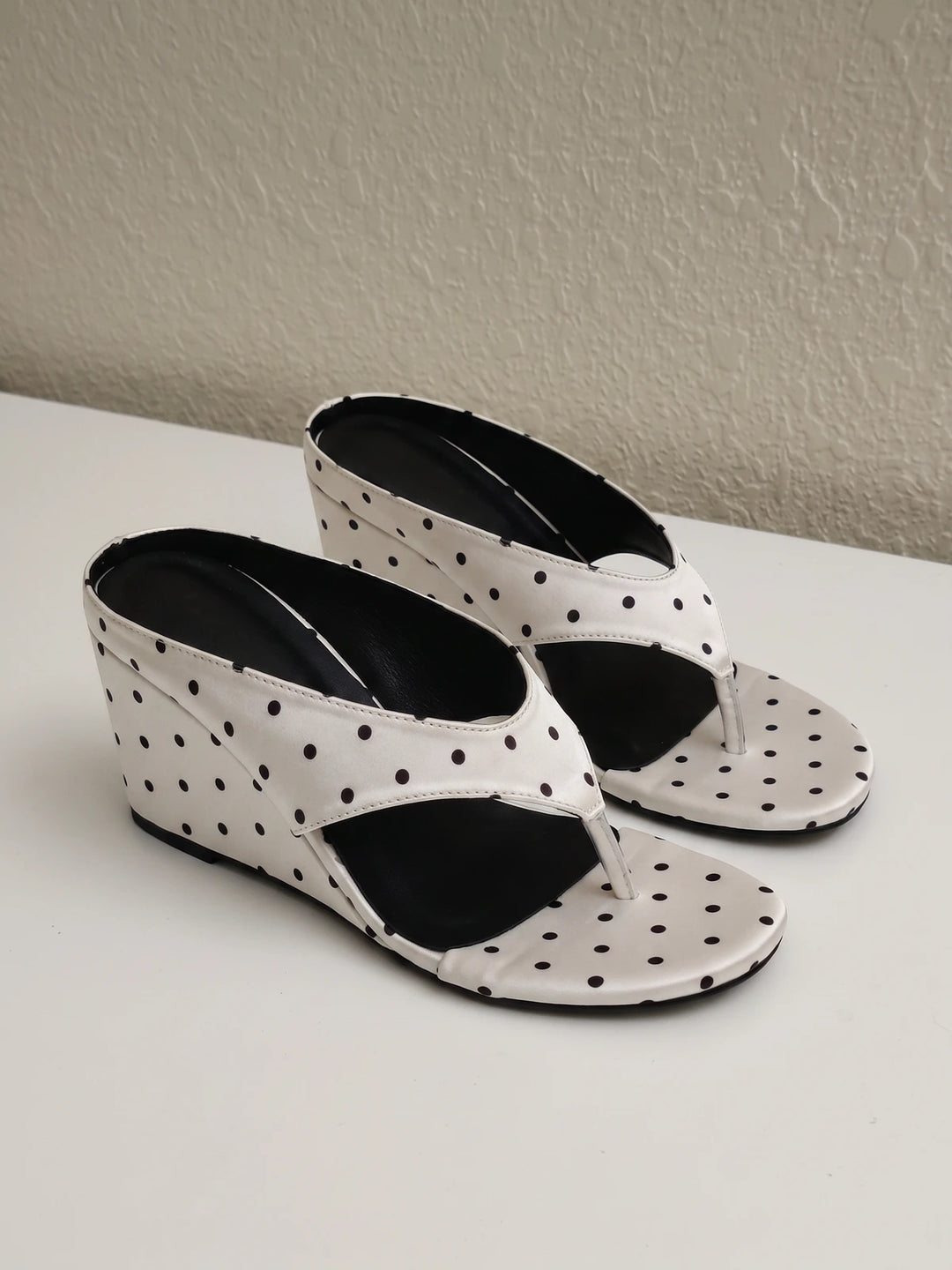 Josette Polka Dot Wedge Mules
