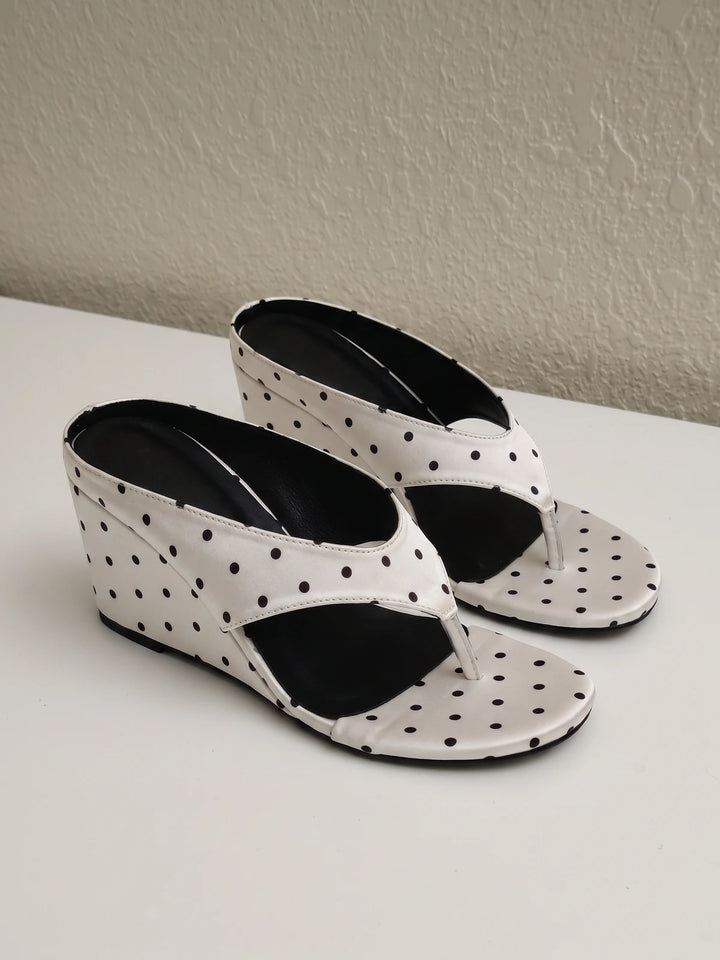 Josette Polka Dot Wedge Mules