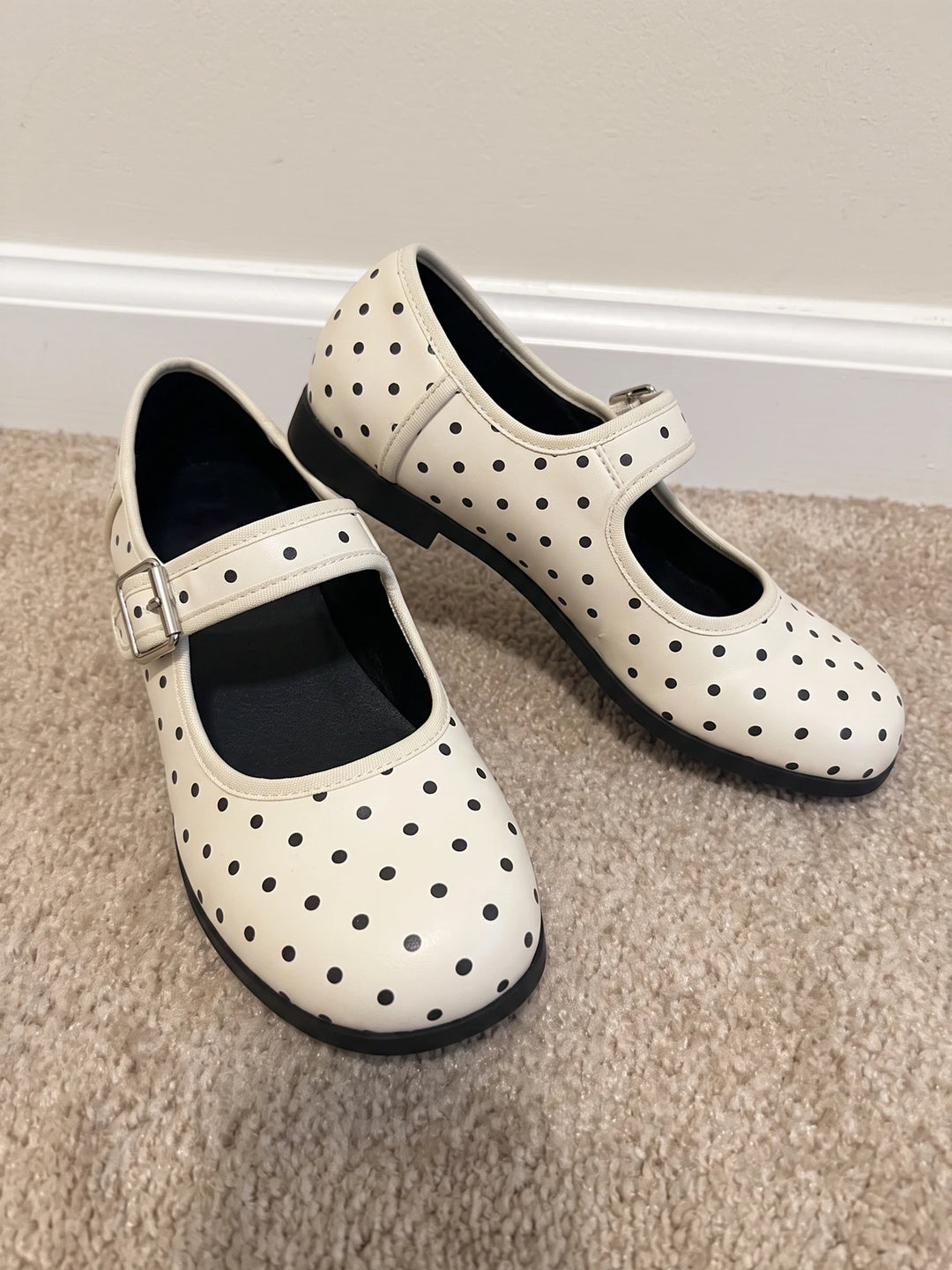 Philomene Cream Polka Dot Mary Janes