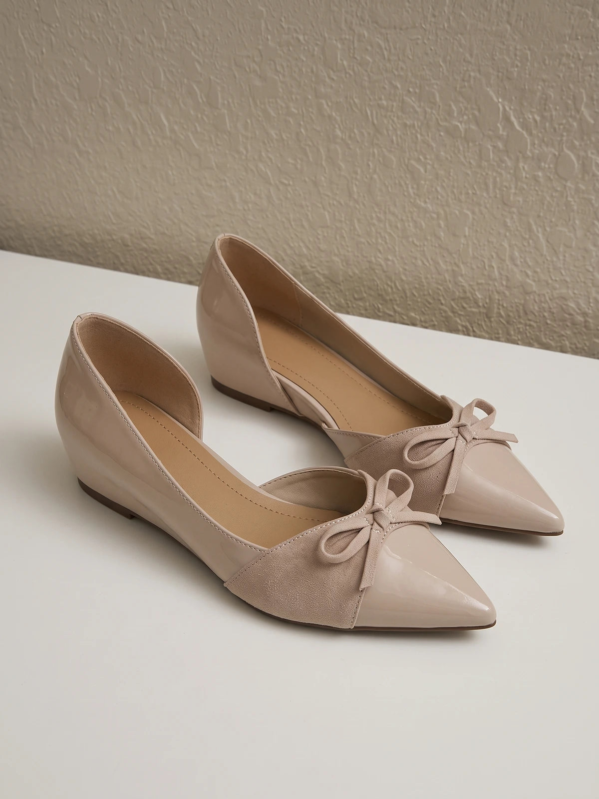 Zoraya Patent Bow D'Orsay Flats