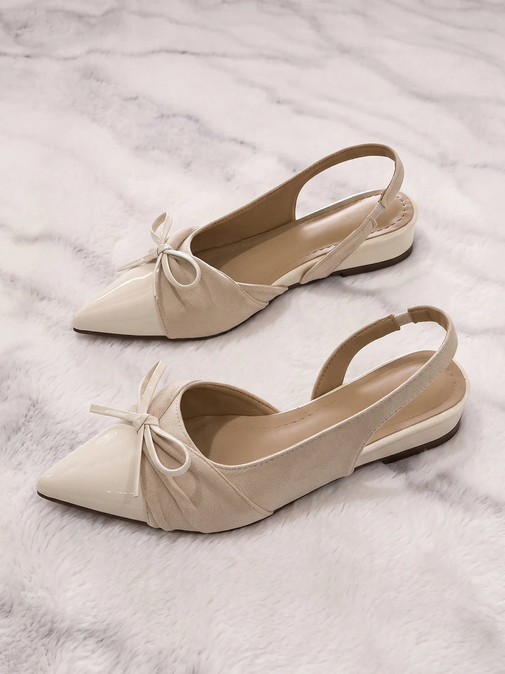 Hyacinthe Suede Patent Slingback Flats