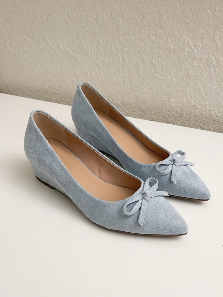 Azelie Suede Bow Pointed Flats