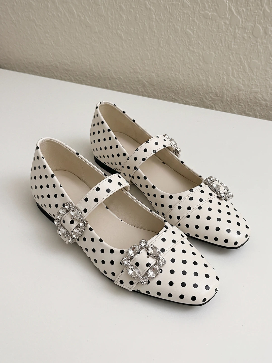 Ottaviolette Polka Dot Rhinestone Mary Janes