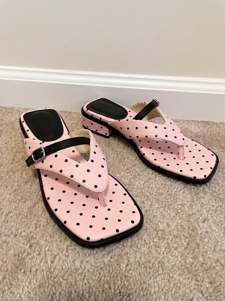 Zinnellie Polka Dot Thong Sandals