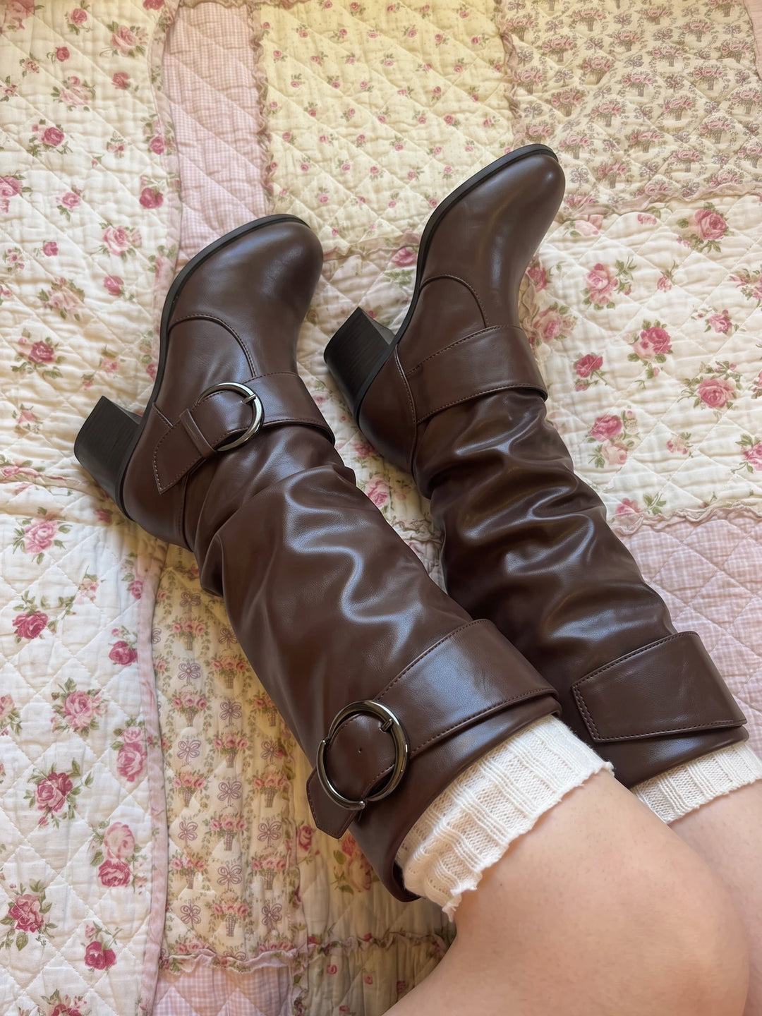 Valerienne Buckle Slouch Knee Boots