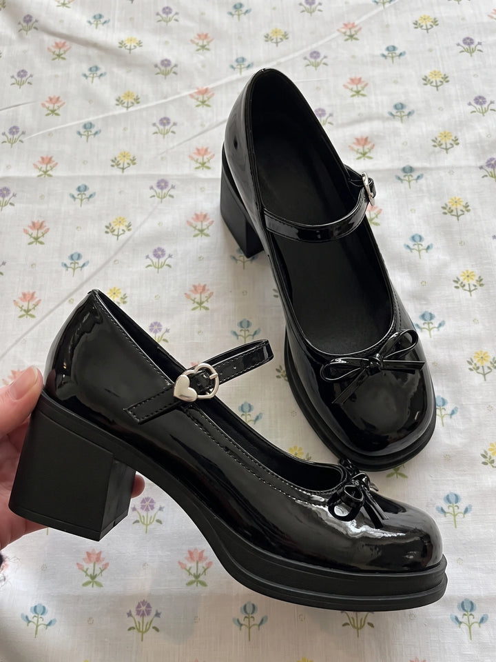 Mirettine Patent Bow Mary Janes