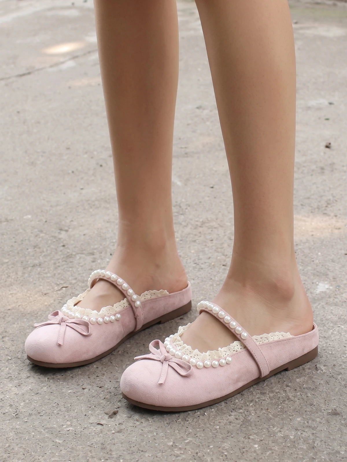 Suki Pearl Lace Flats