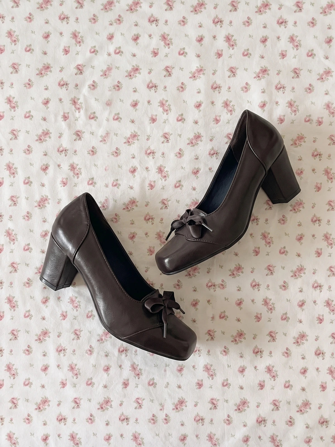 Mignettienne Bow Square Toe Heels