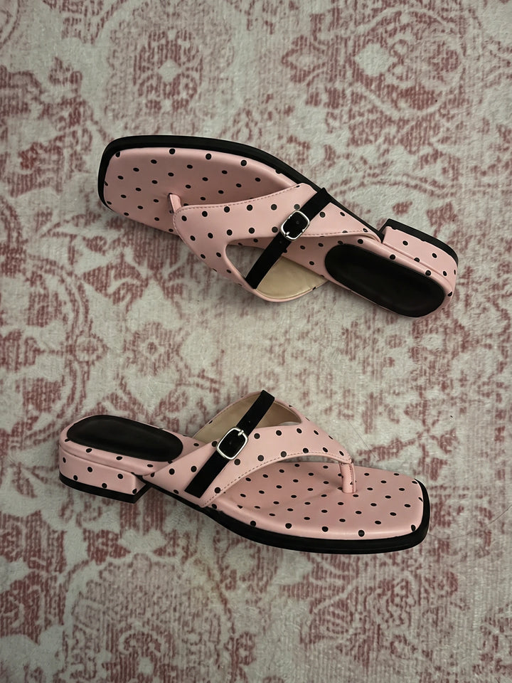 Zinnellie Polka Dot Thong Sandals