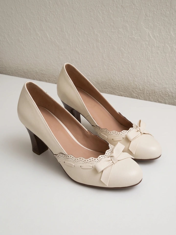 Marichelle Scalloped Bow Heels