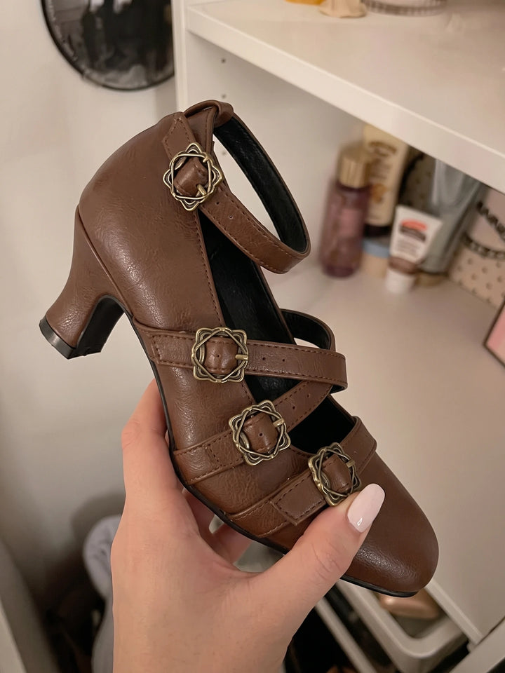 Solene Filigree Buckle Mary Jane Heels