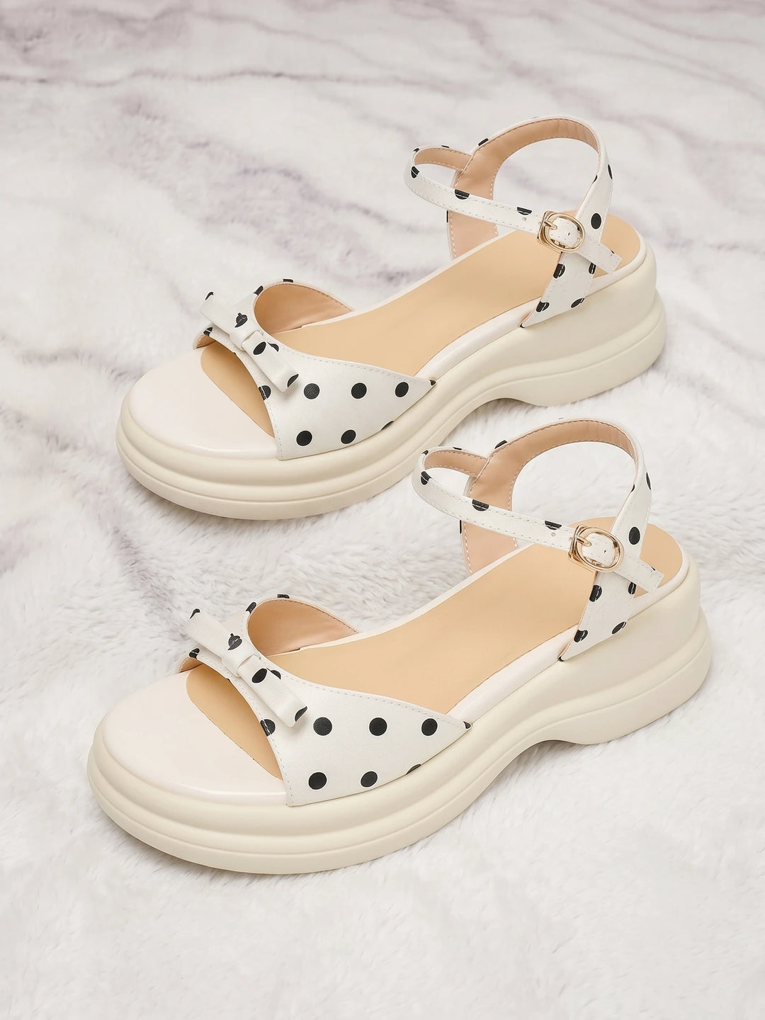 Sabine Polka Dot Platform Sandals