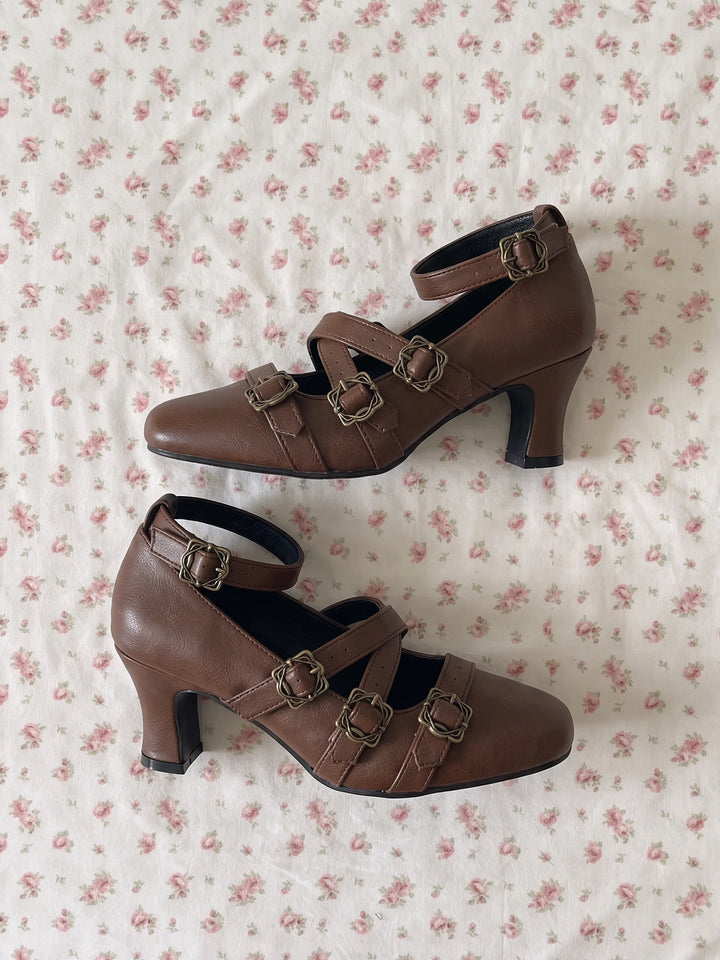 Solene Filigree Buckle Mary Jane Heels