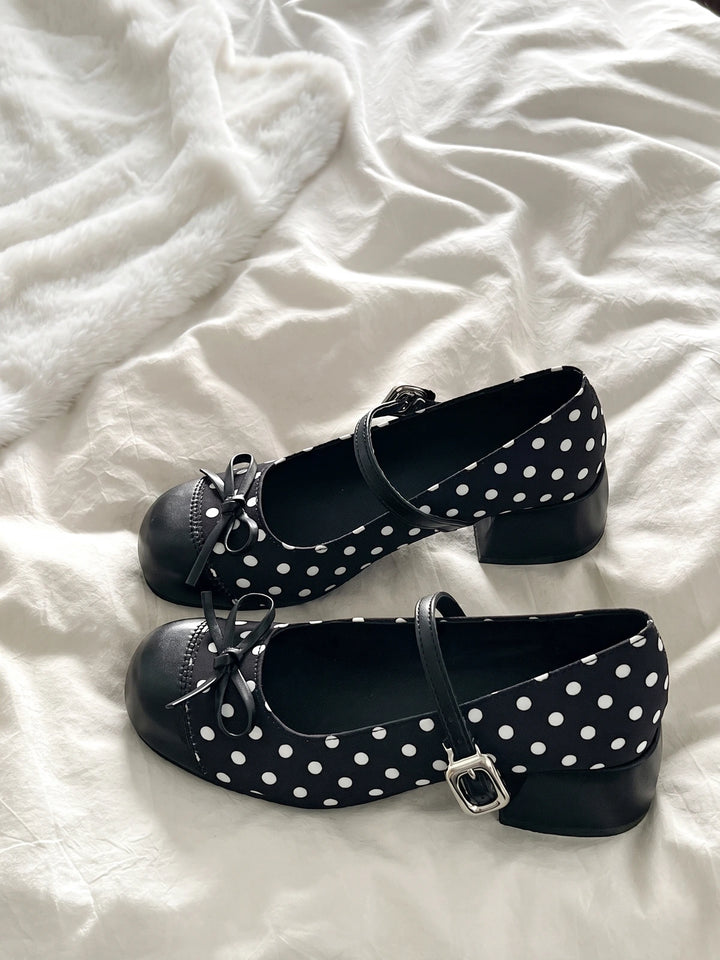Zelinette Polka Dot Mary Jane Heels