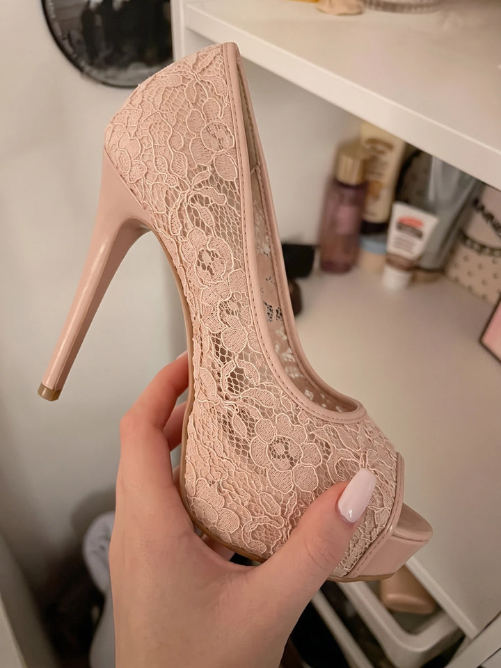 Mignettienne Floral Lace Stiletto Heels