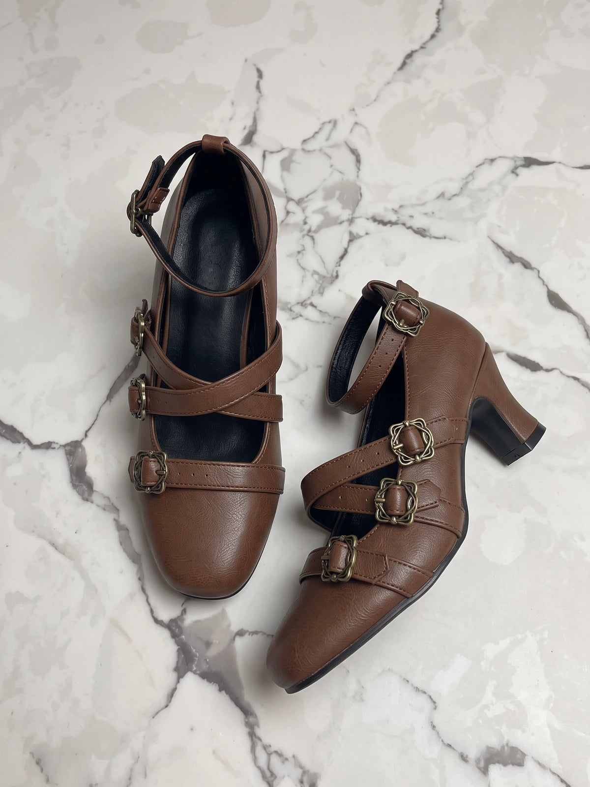 Solene Filigree Buckle Mary Jane Heels