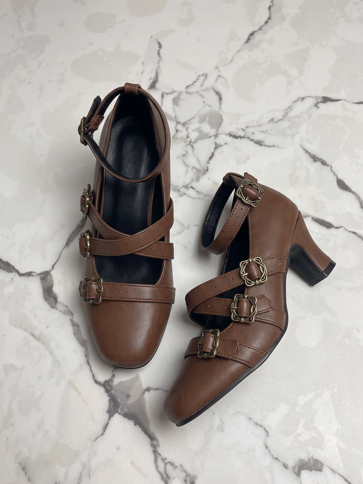 Solene Filigree Buckle Mary Jane Heels