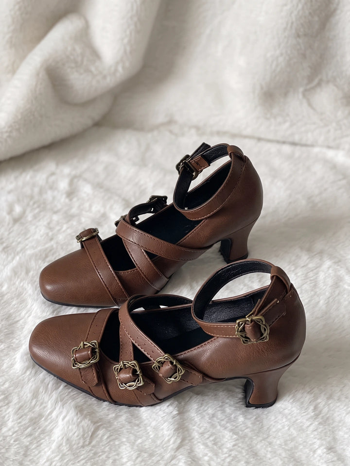 Solene Filigree Buckle Mary Jane Heels