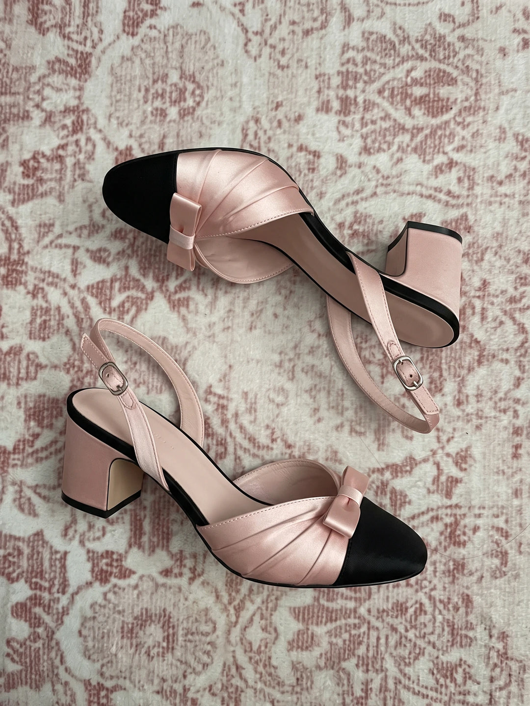 Anaise Pleated Bow Slingback Heels