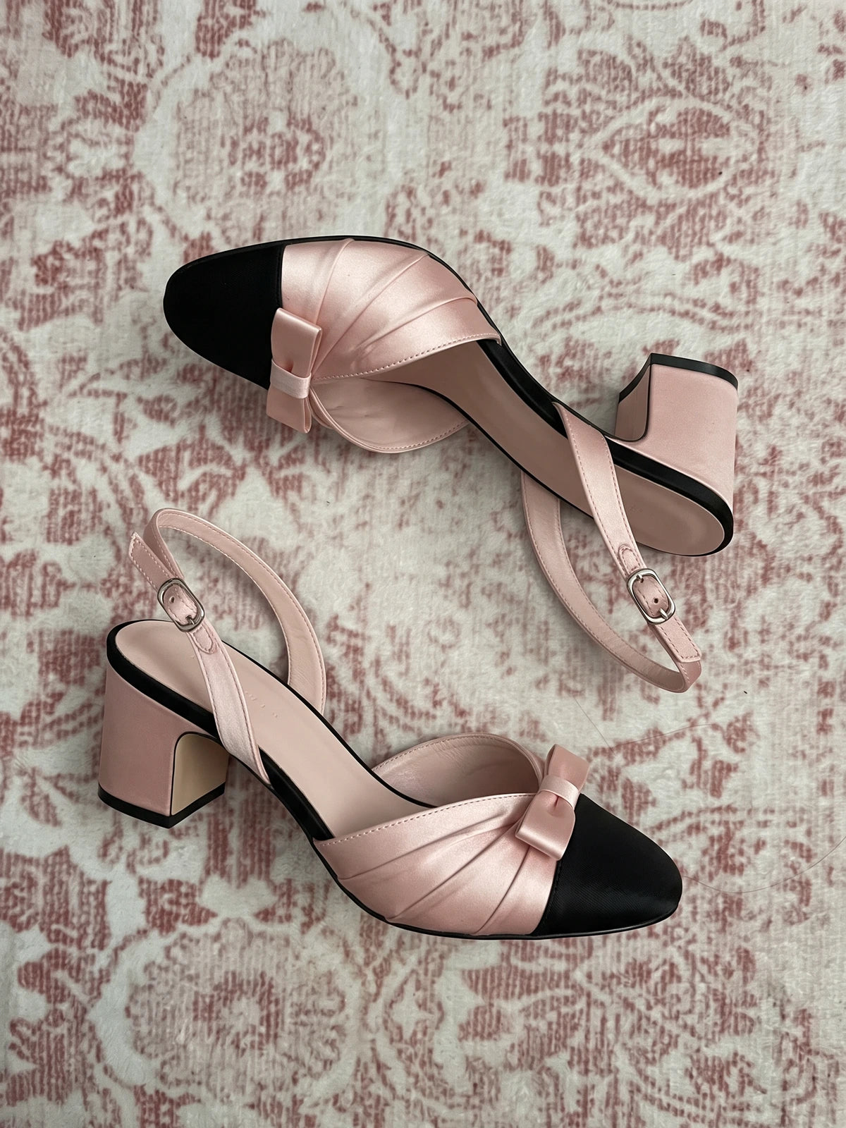 Anaise Pleated Bow Slingback Heels
