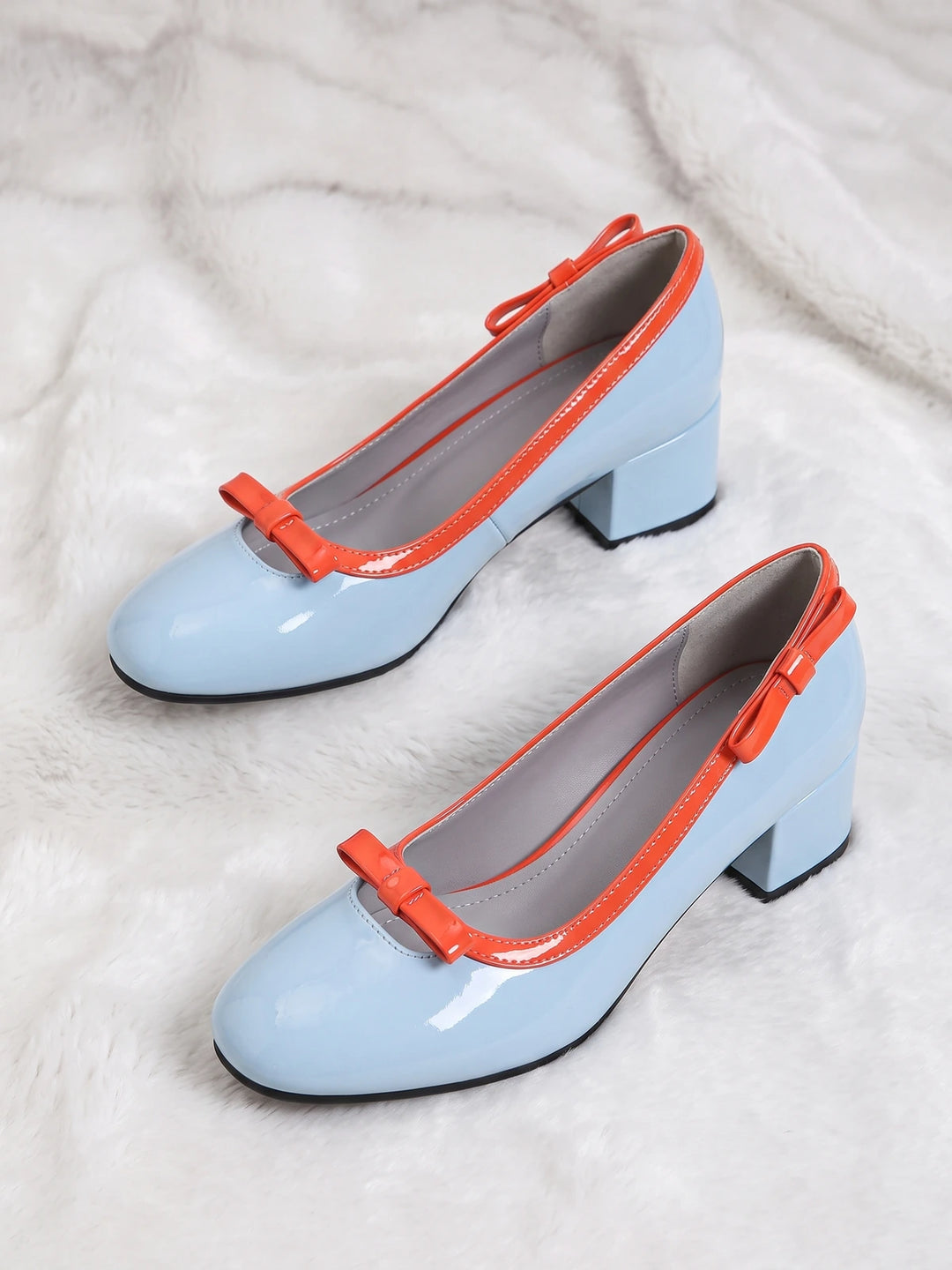 Marisole Patent Two-Tone Bow Heels