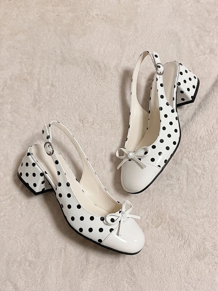 Fleurianelle Polka Dot Slingback Heels