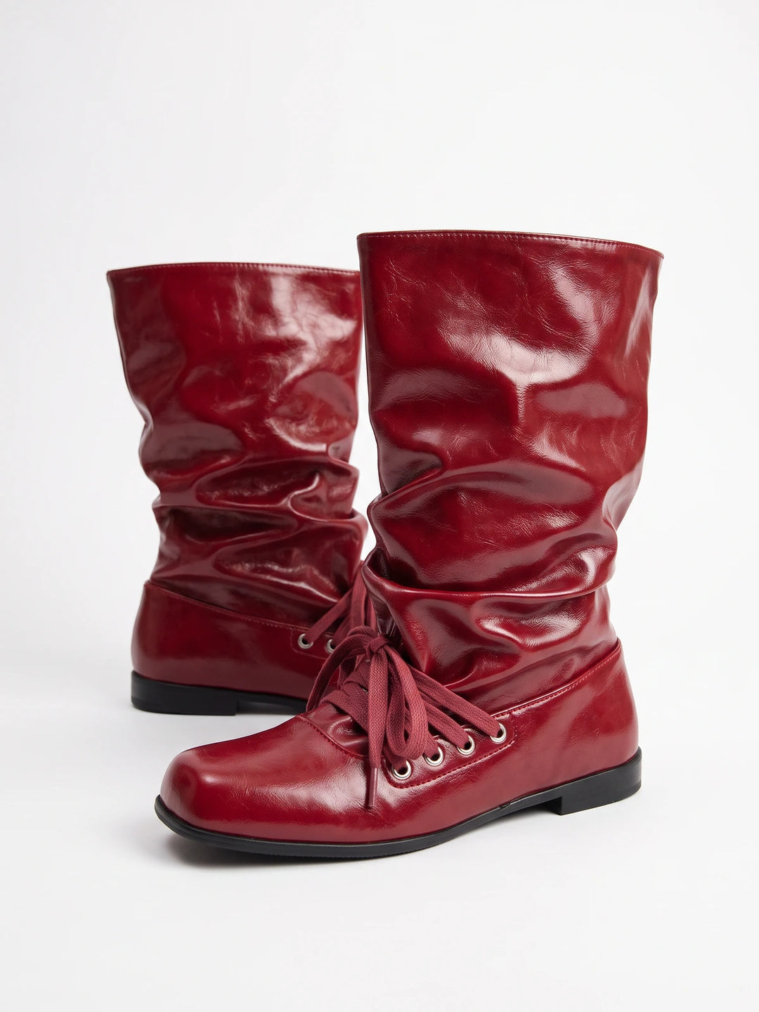 Margonne Red Patent Slouchy Boots