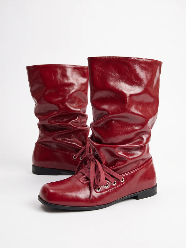 Margonne Red Patent Slouchy Boots