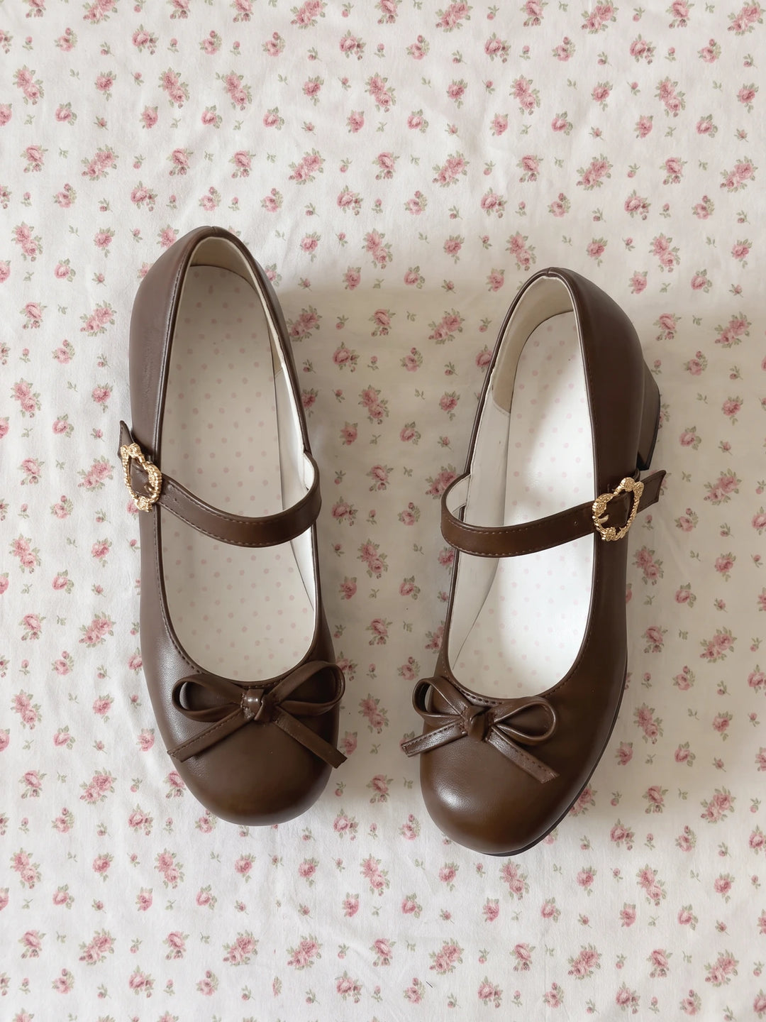 Mirellina Bow Heart-Buckle Mary Jane Heels