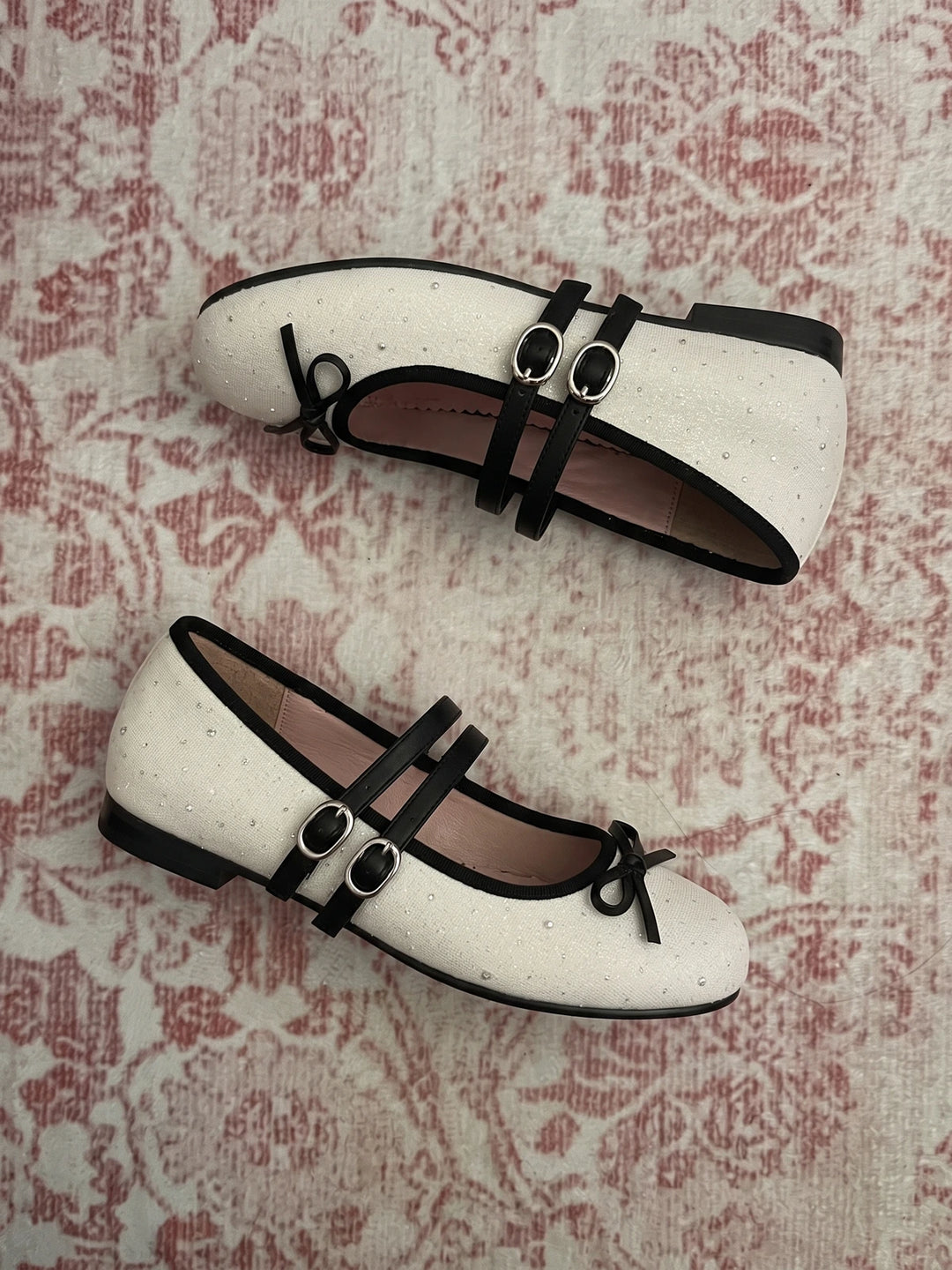 Mirettielle Glitter Bow Mary Jane Flats