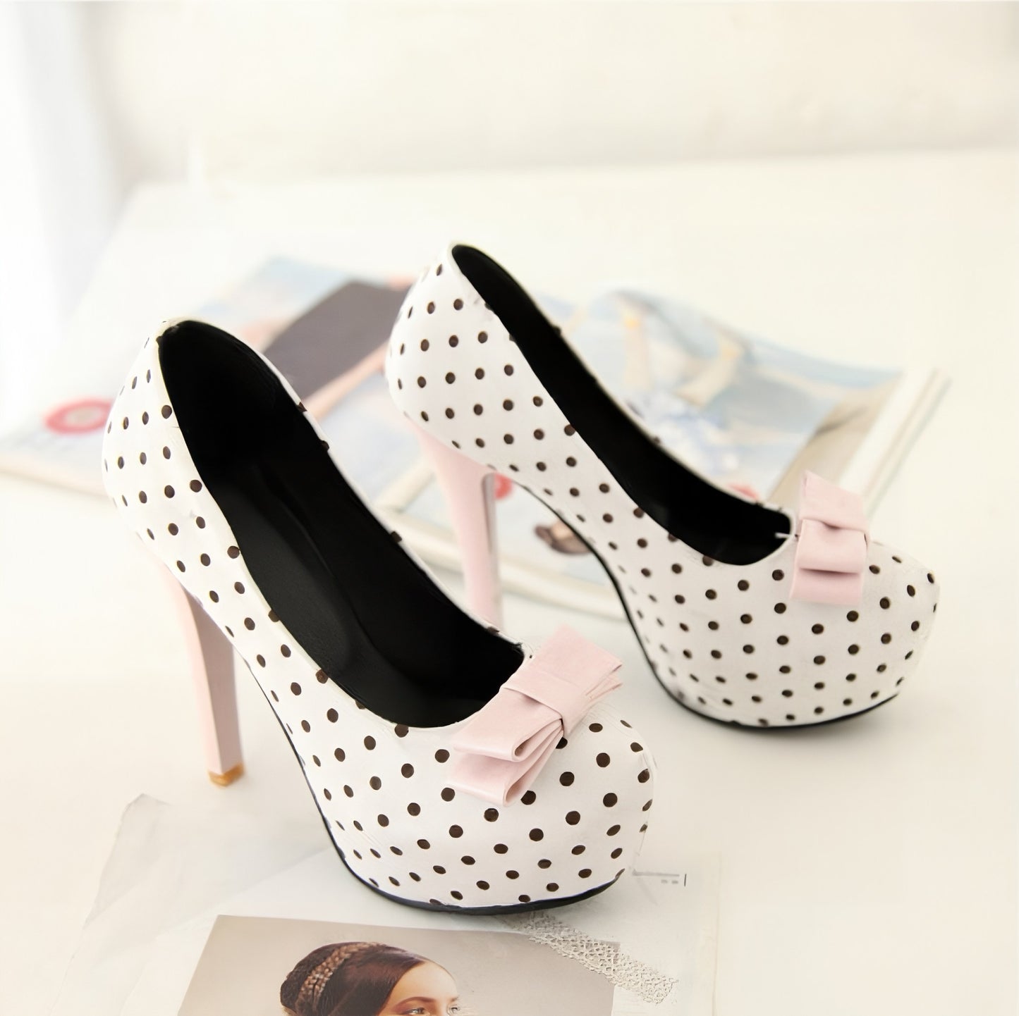 Lulu Polka Bow Heels