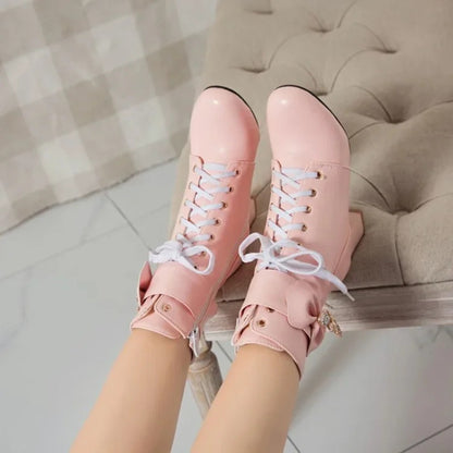 Side Zipper Chunky Heel Boots