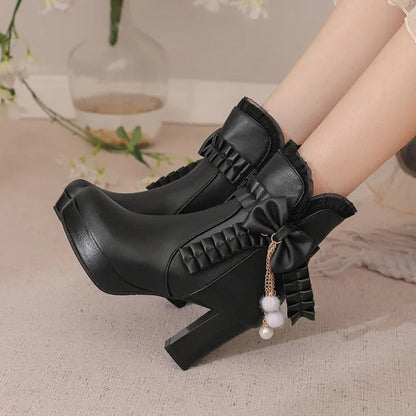 Sweet High Heel Ankle Boots
