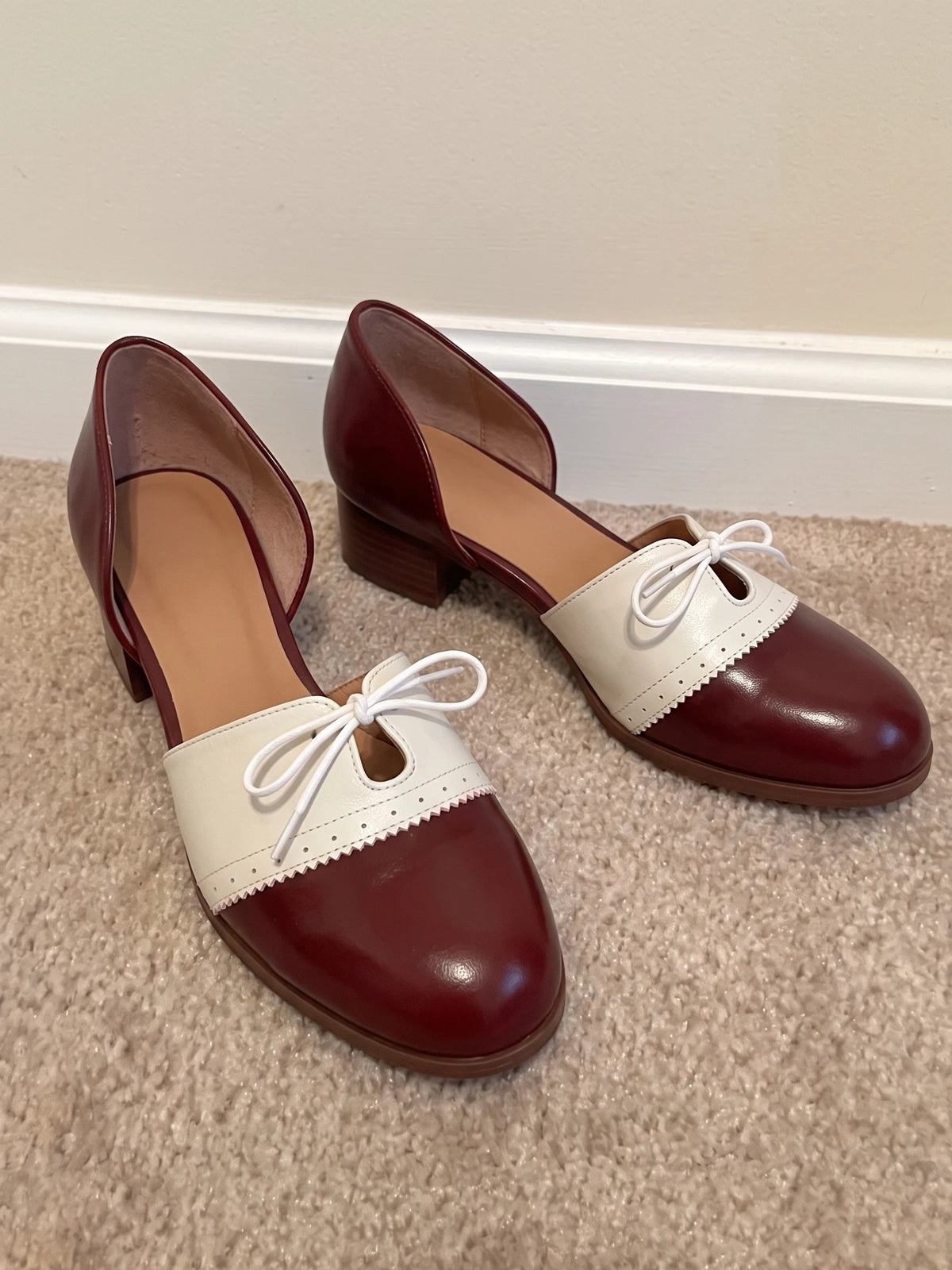 Madelon Two-Tone Brogue D'Orsay Flats