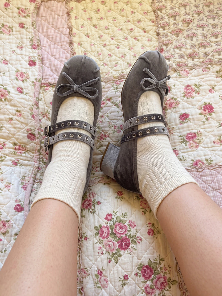 Lavinie Velvet Bow Mary Janes