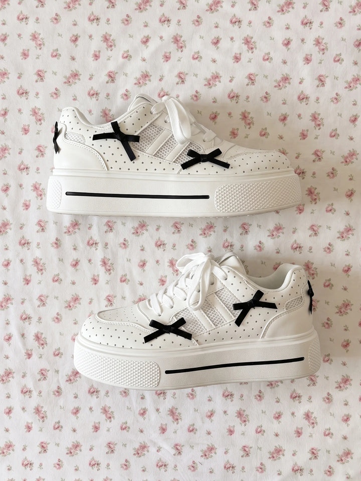 Mirabella Bow Mesh Platform Sneakers