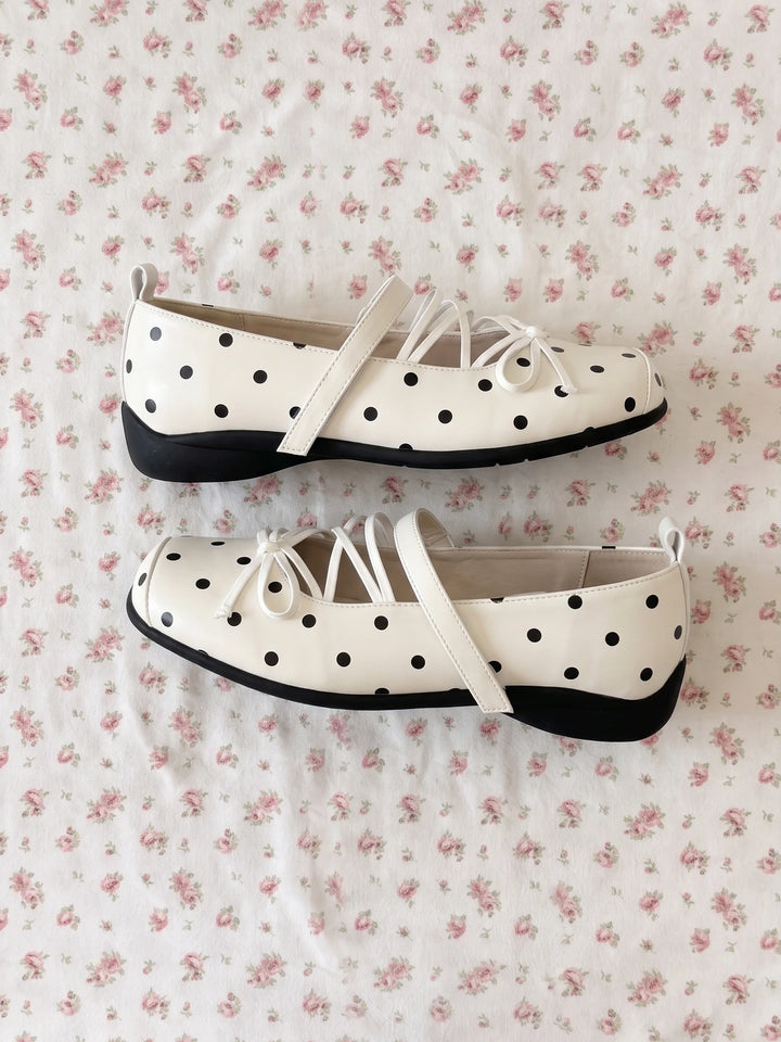 Soleil Polka Dot Mary Jane Flats