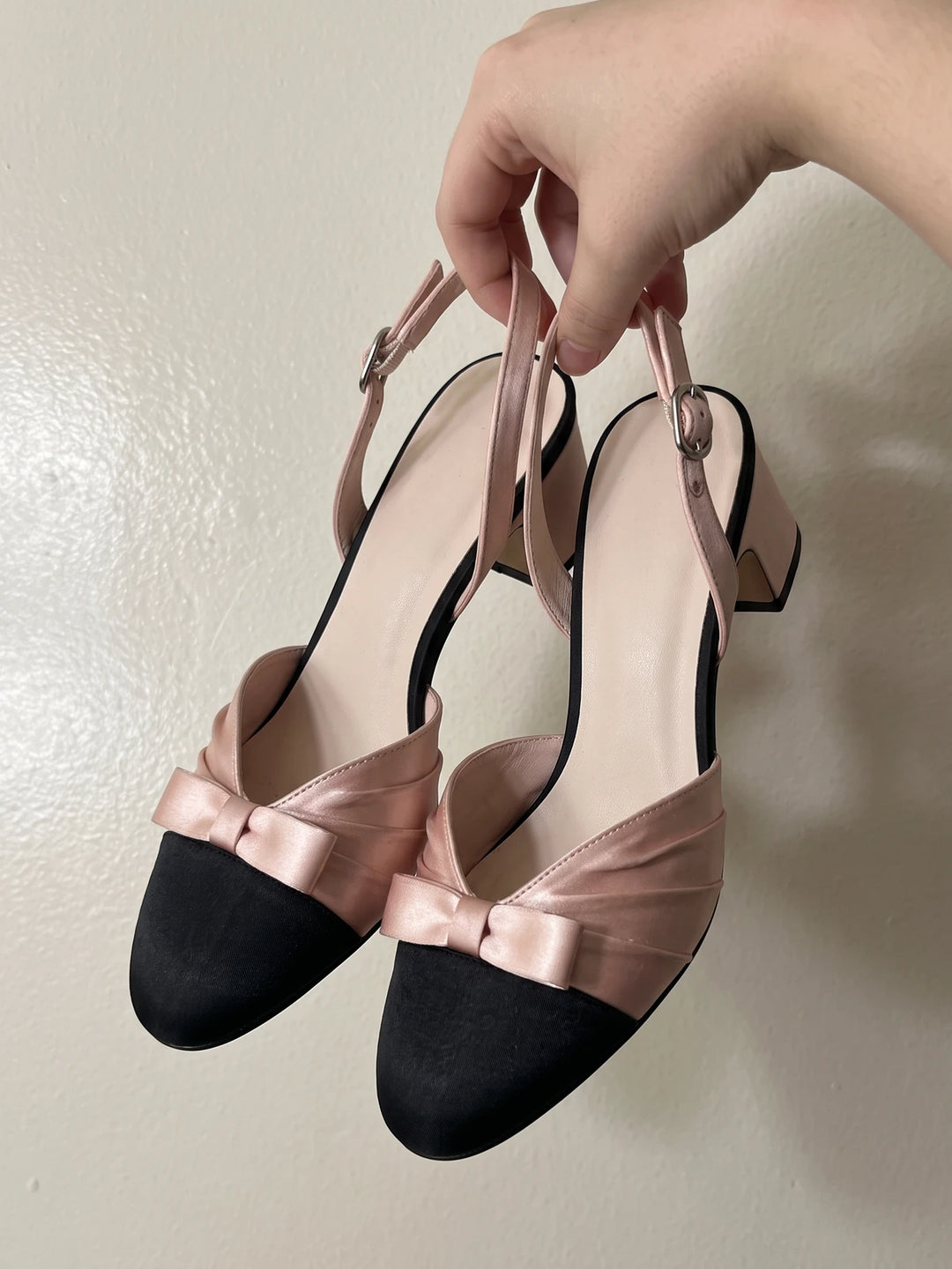 Anaise Pleated Bow Slingback Heels