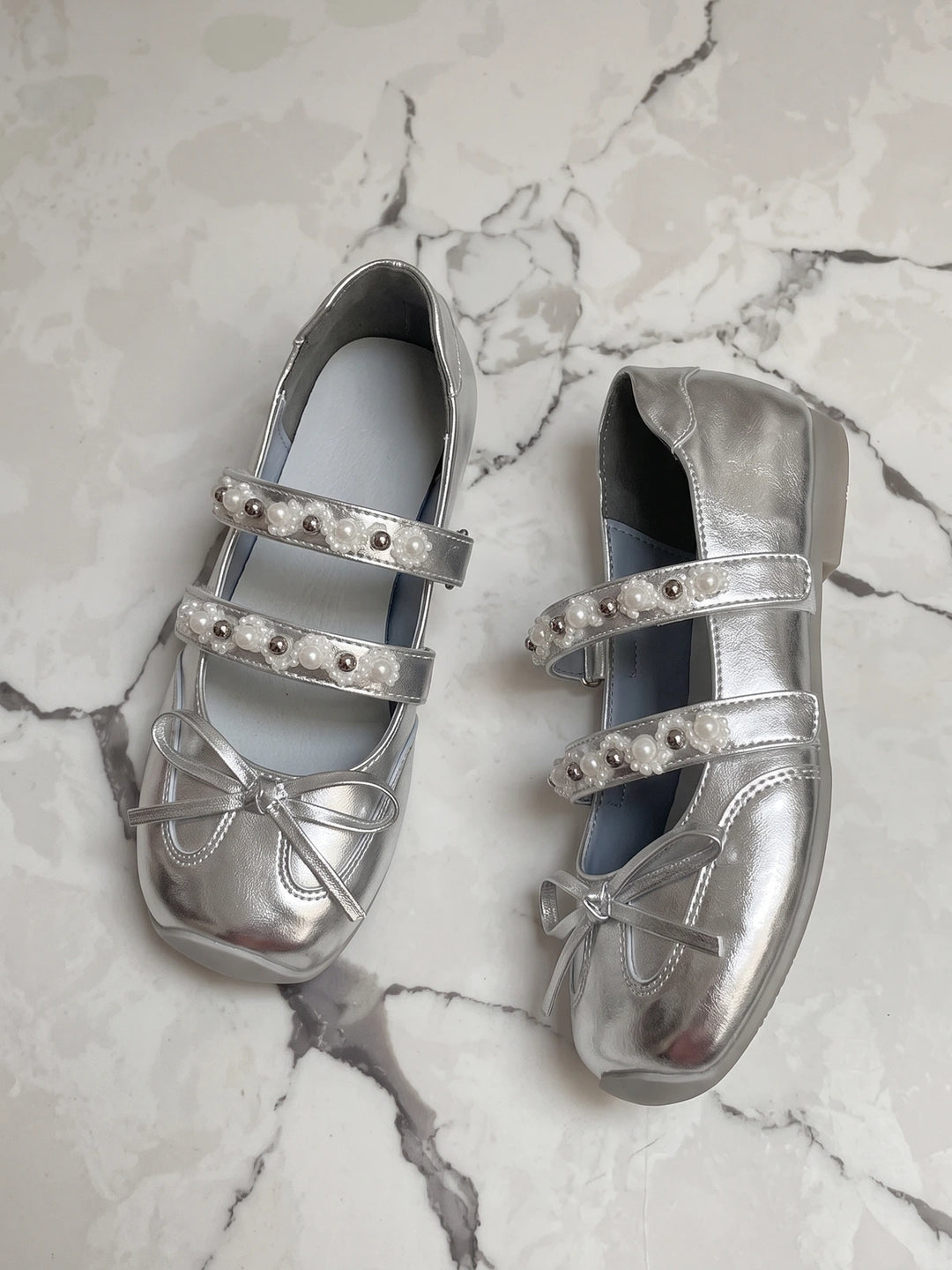 Fleurianna Beaded Bow Mary Jane Flats