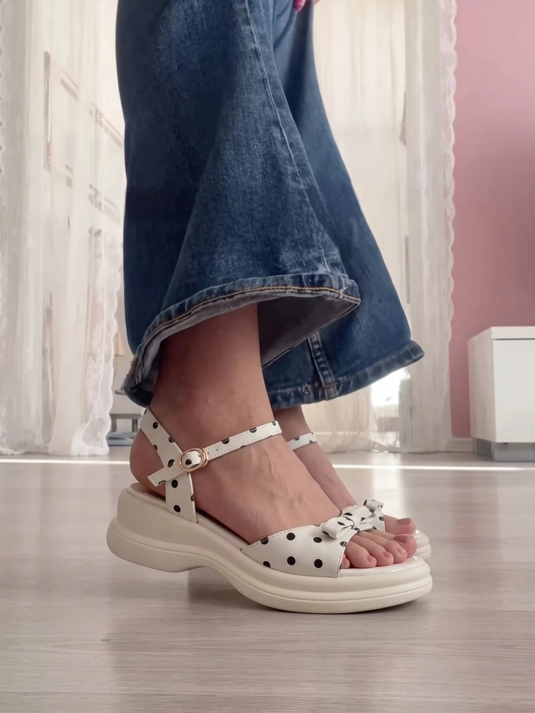 Sabine Polka Dot Platform Sandals