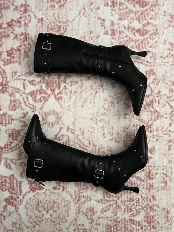 Esmerie Studded Buckle Boots