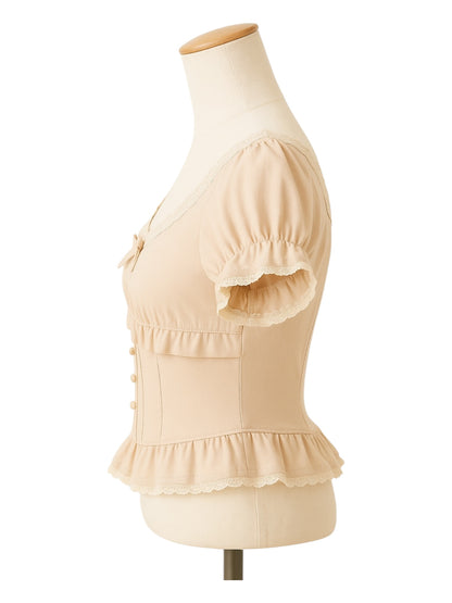 Beaded Glossy Embroidered Waist Top