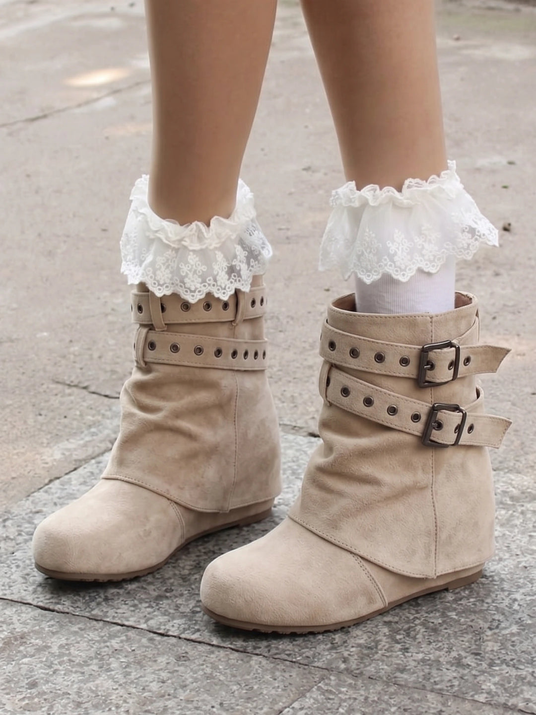 Ottavielle Suede Buckle Slouch Boots