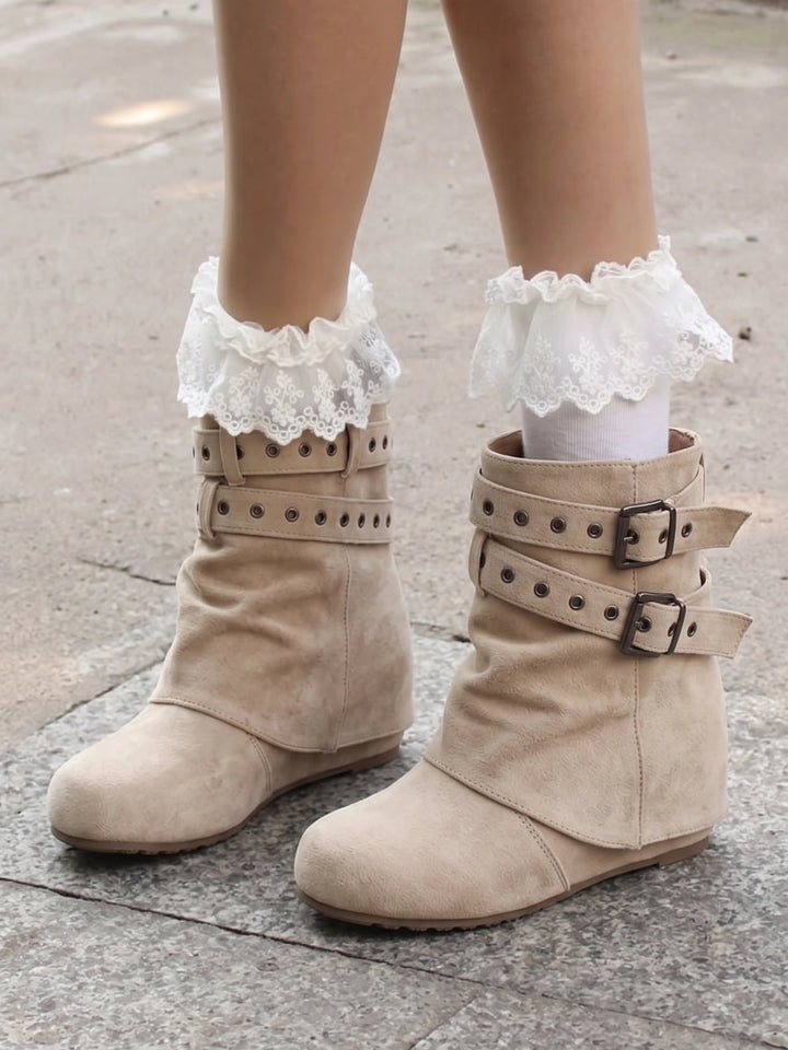 Ottavielle Suede Buckle Slouch Boots