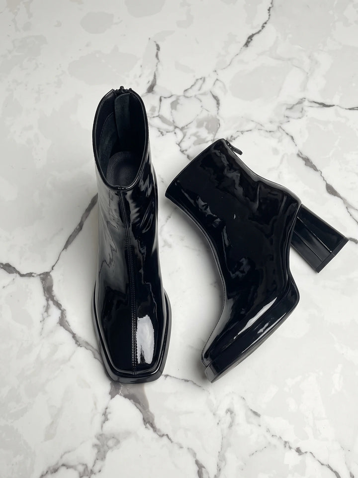 Vivant Patent Square Toe Boots