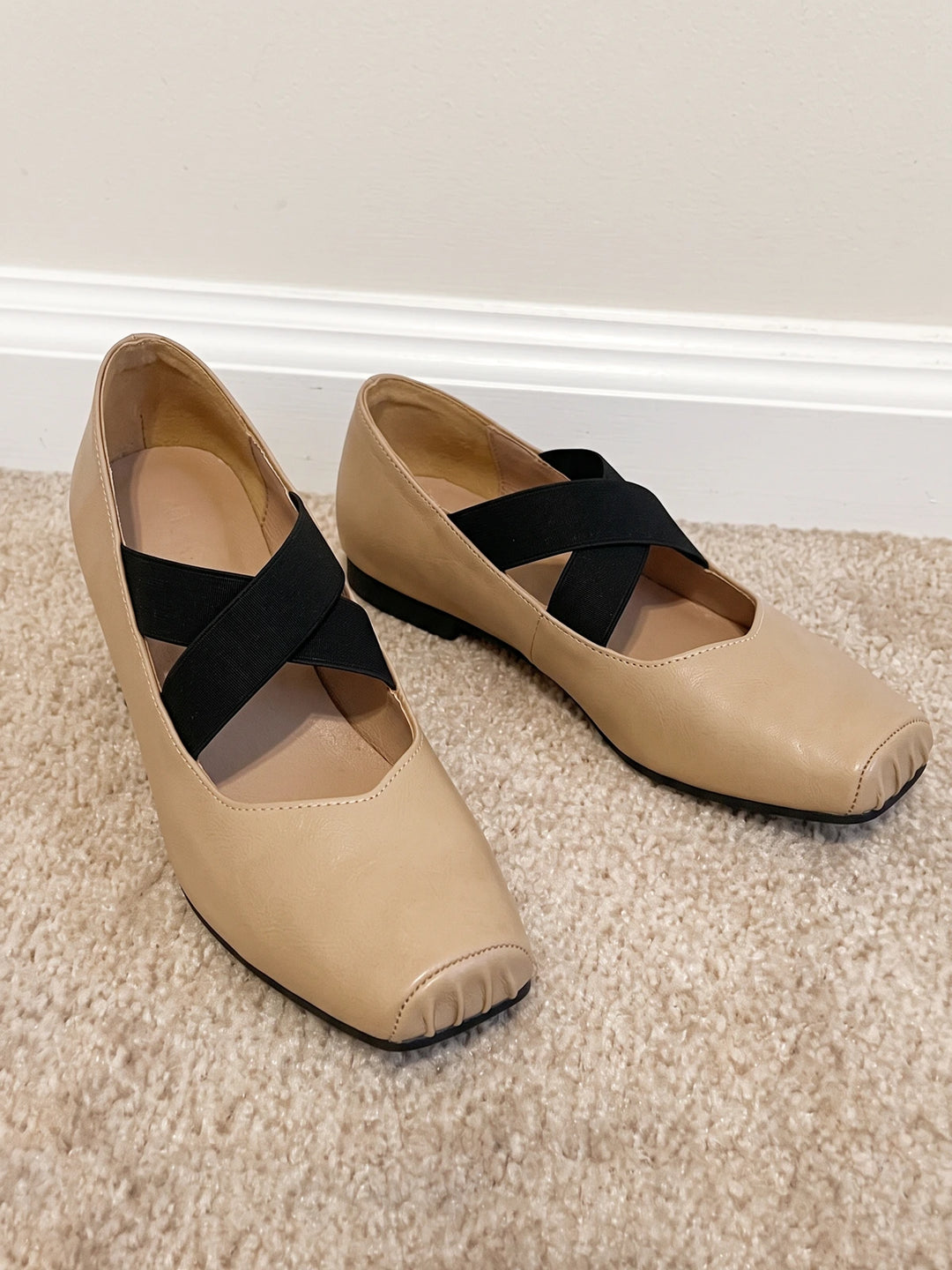 Odile Leather Square Toe Ballet Flats