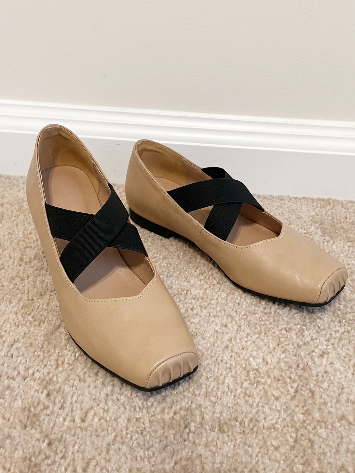 Odile Leather Square Toe Ballet Flats